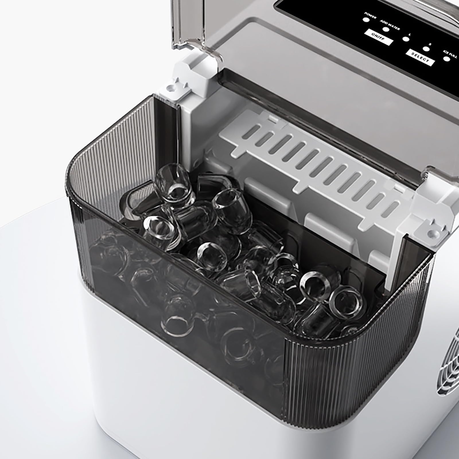 Portable Ice Maker Countertop, Pebble Ice Machine with Chew Crushed Ice, 24Hrs Chewable Ice Machine, Timer, Portable Ice Maker Machine with Clear Ice Cubes for Whiskey/Coffee/Soft Drinks