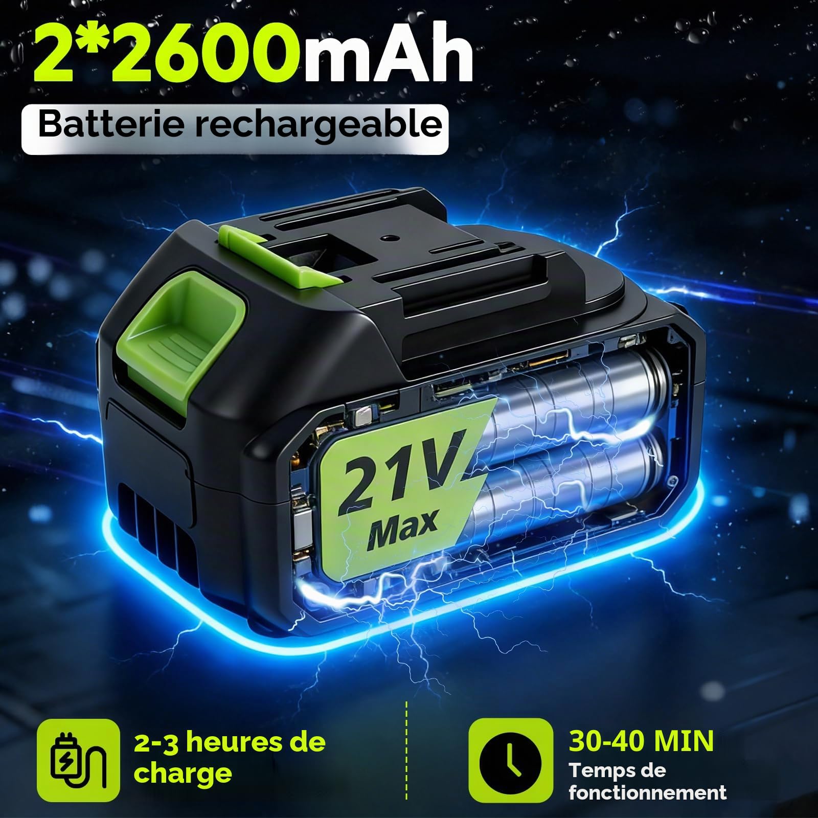 Roadtime Nettoyeur Haute Pression sans Fil avec Double Batterie 2600mAh