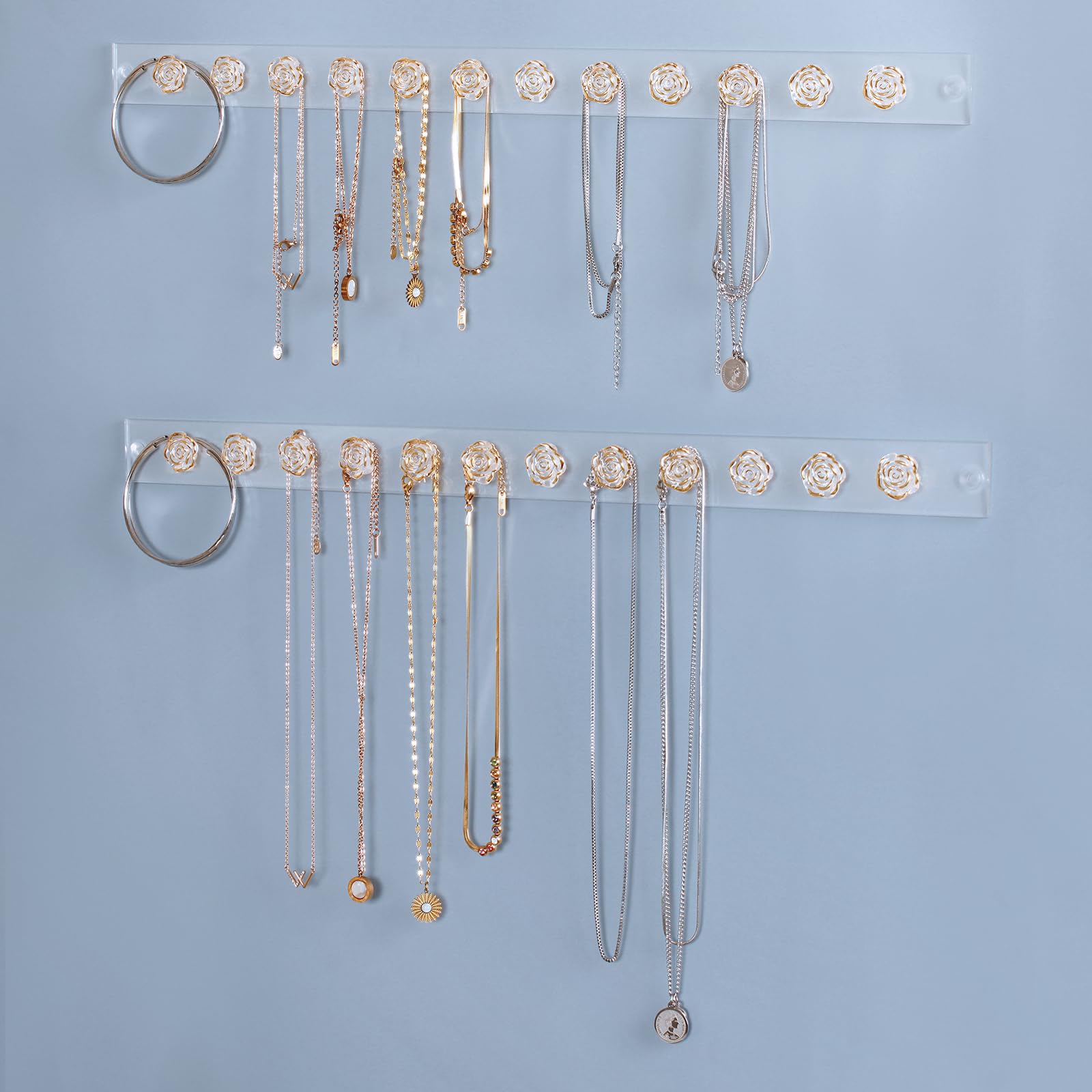 Necklace Organizer Holder Stand Storage (Clear)