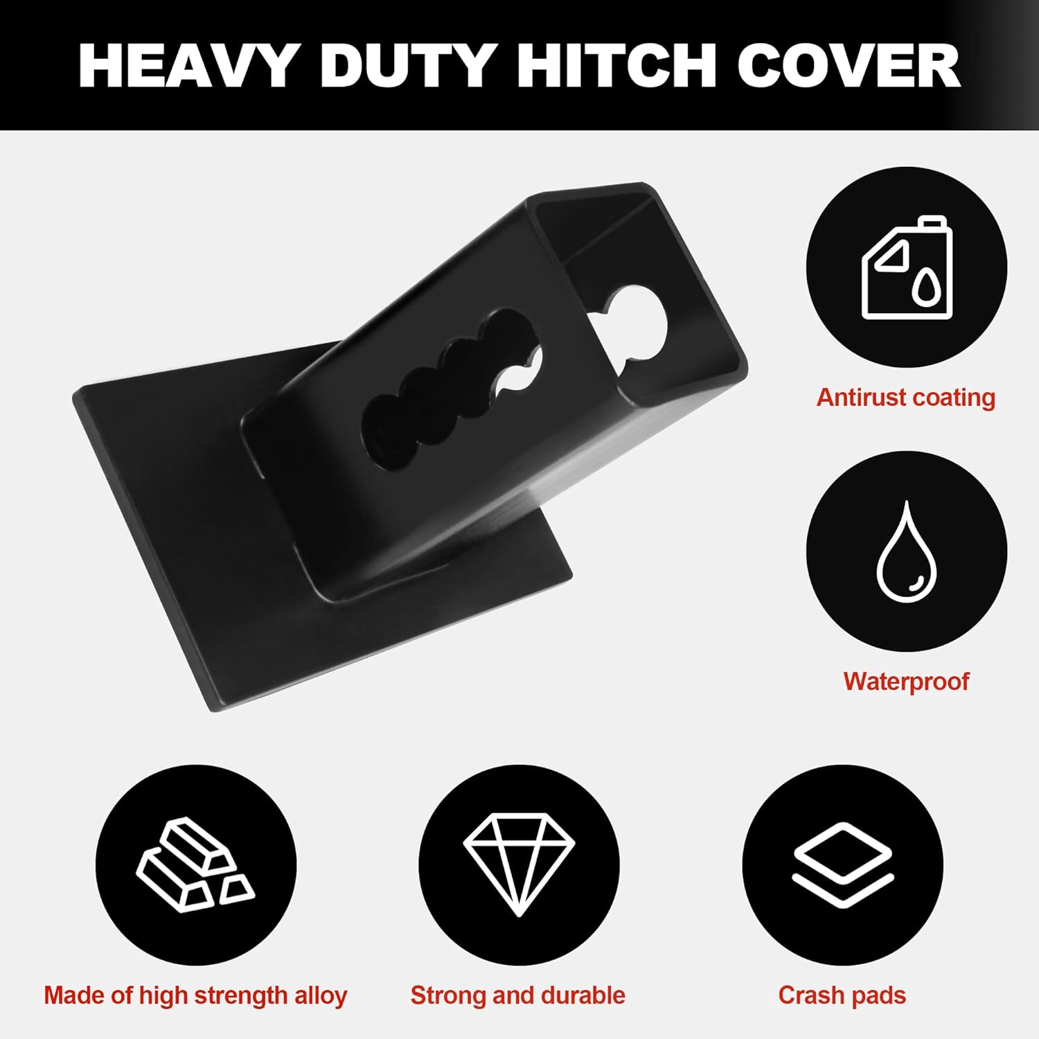 2 Inch USA Flag Metal Trailer Hitch Cover with 5/8 Inch Pin Diameter Trailer Hitch Lock, Durable Tow Hitch Cover for Trucks, Heavy Duty, UV Resistant & Waterproof, Silver