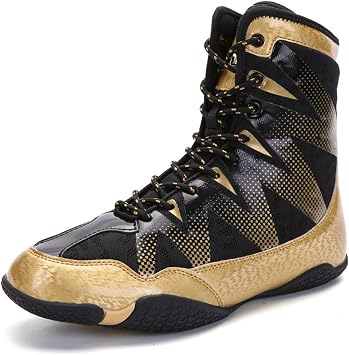 AIRFUL High-top Wrestling Shoes for Mens Womens Comfortable Cross-Training Shoes Indoor Gym Sports Comprehensive Training Shoes Color Black, Size 11 Women/9.5 Men