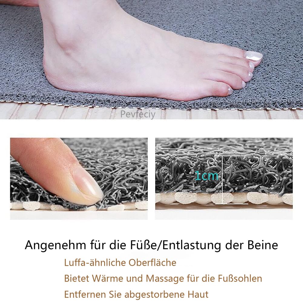 Alfombrilla Ducha Antideslizante 70X150 CM para baños y bañera Modernos Alfombra Ducha Antideslizante Suave y cómodo PVC Alta Permeabilidad al Agua