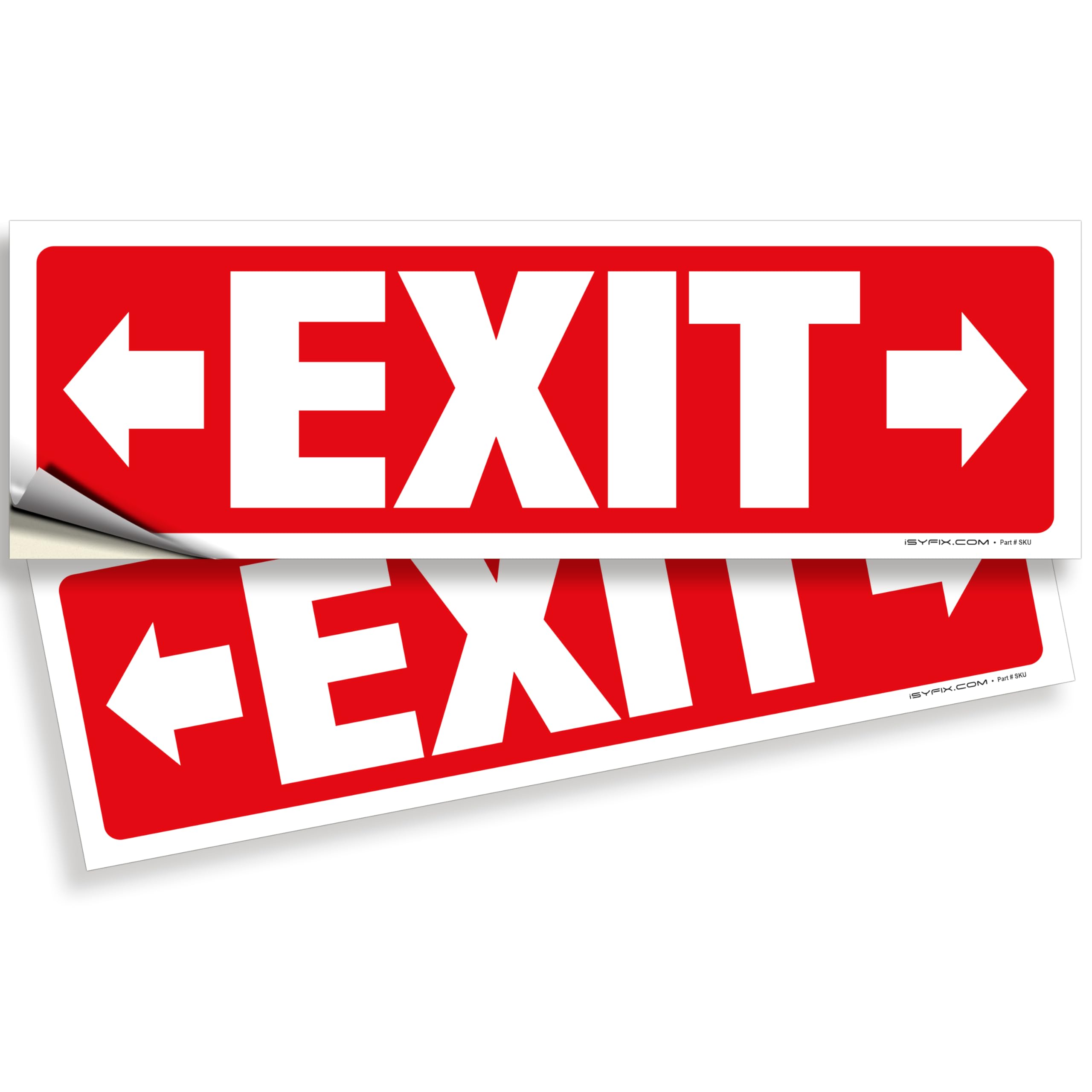 Snapklik.com : iSYFIX Exit Signs Stickers 2 Pack 12x4 Inch - Laminated ...