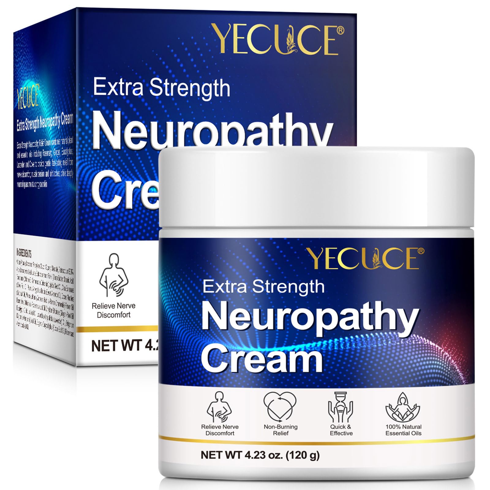 Neuropathie Creme, Neuropathy Cream für Füße, Beine, Hände, Rücken mit Arnika Lavendel B6, natürliche Calm Massage Gel für Muskeln & Gelenk