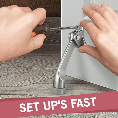 Miniatura 8 de Jack N'Drill - 1 tope de puerta de 4 pulgadas  Con punta de goma antideslizante para suelos de madera, hormigón, baldosas y alfombrados  Funciona en