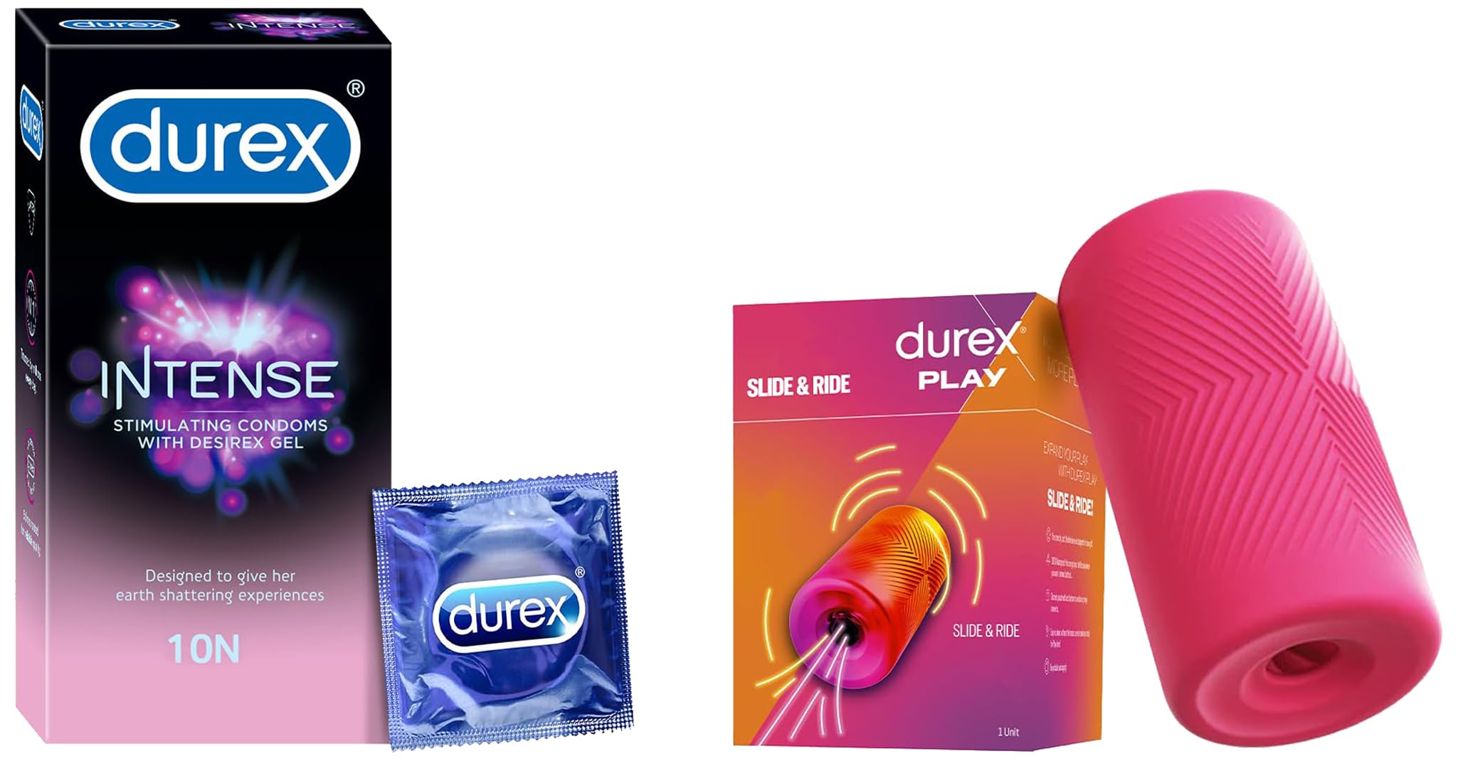 Durex Slide & Ride with Durex Intense Condoms for her - 10 Count | Dotted and Ribbed condom with Desirex gel-picture-21