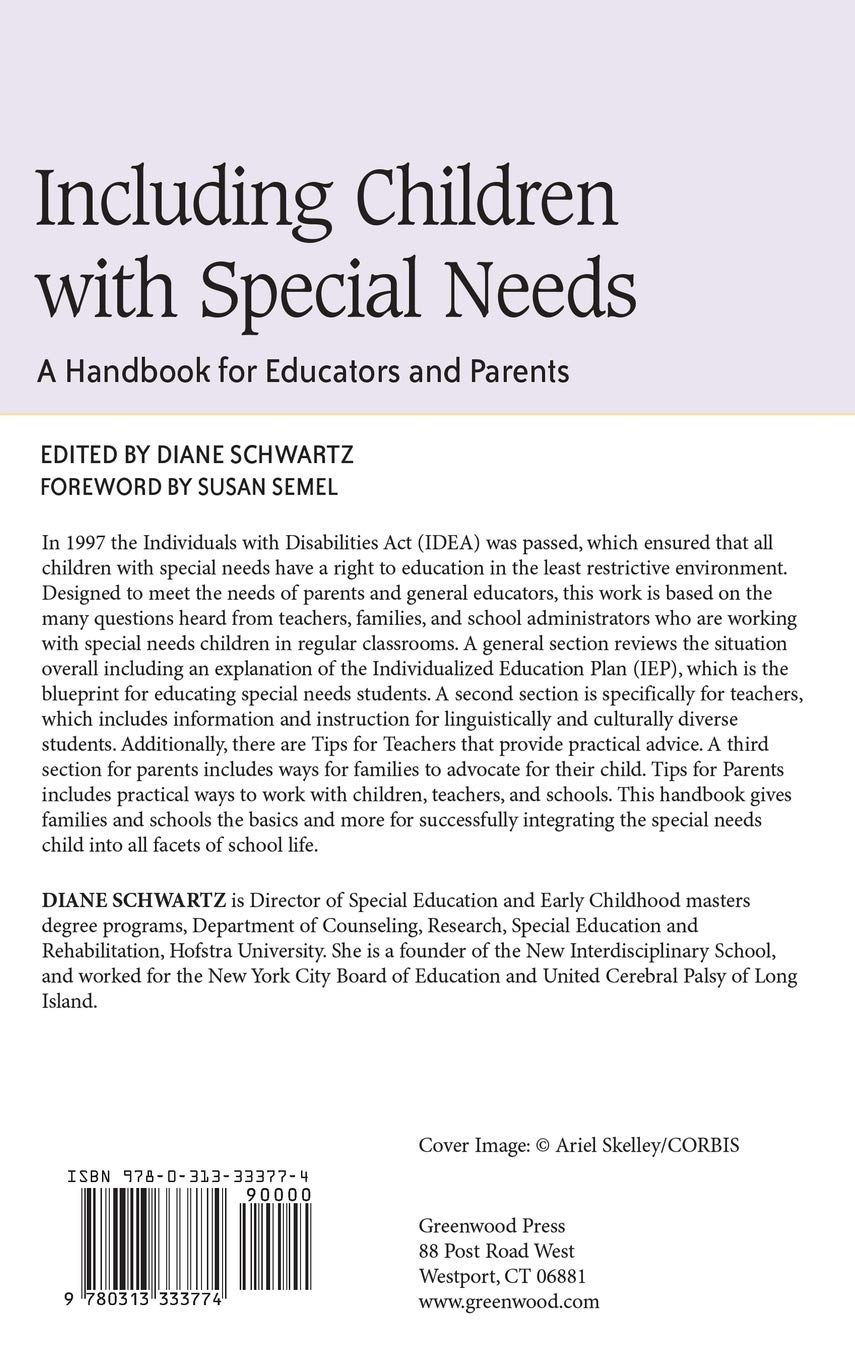 Including Children With Special Needs: A Handbook For Educators And Parents