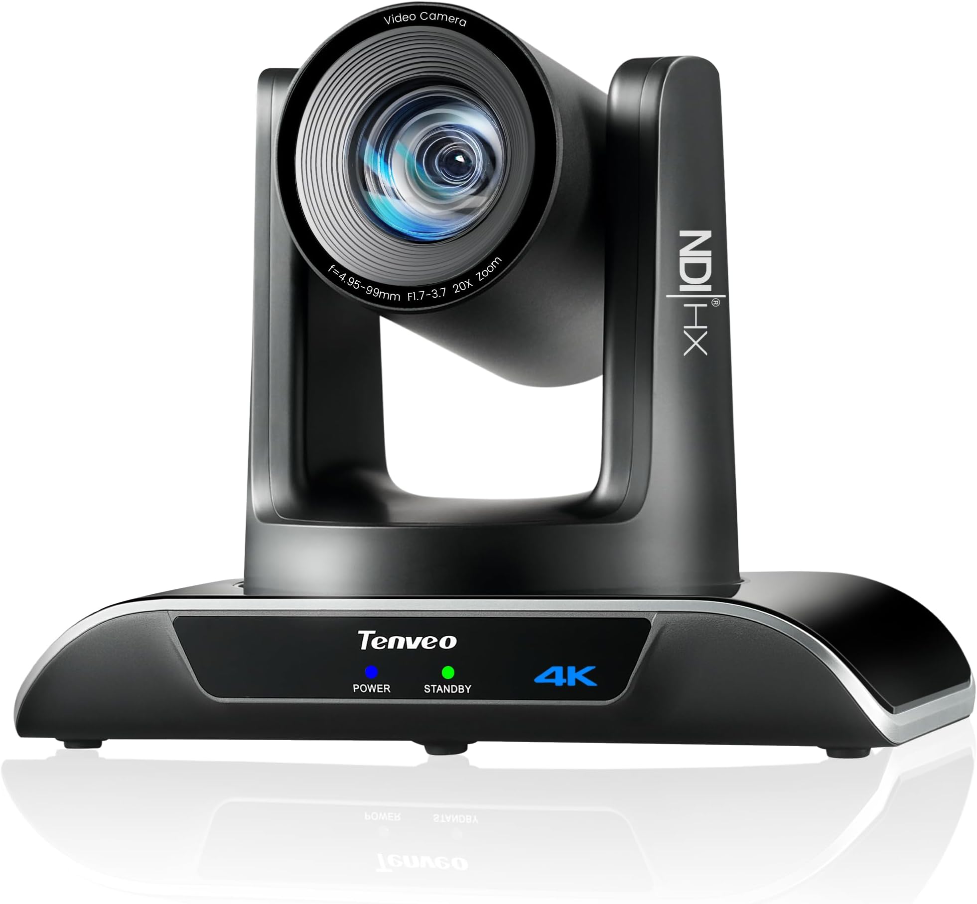 Tenveo 4K NDI PTZ Camera, 20X Optical Zoom, AI Auto Tracking, LAN/USB3.0/HDMI PoE PTZ Camera IP Live Streaming for Church Services Worship Video Conference Live Events Youtube OBS