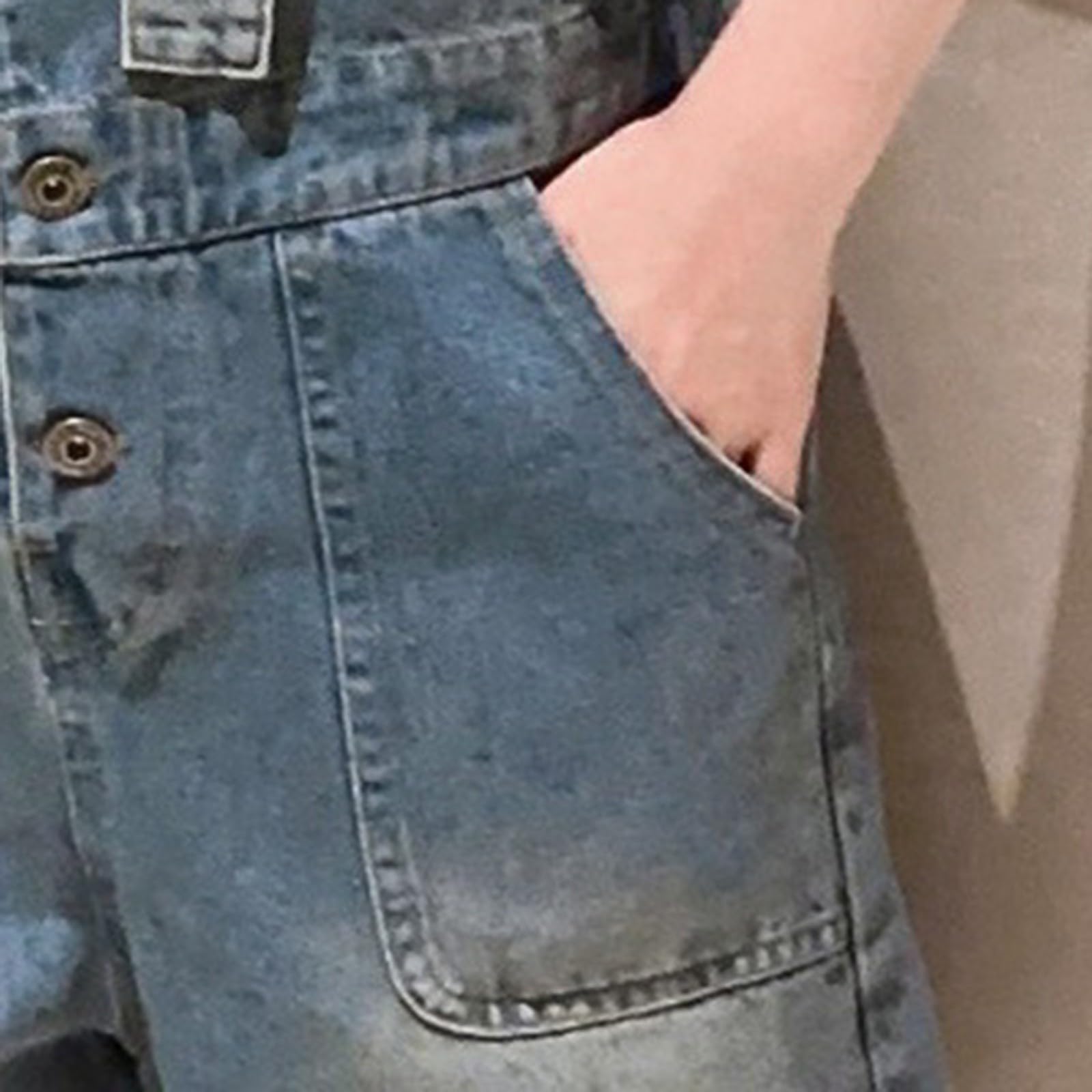 Kurze Latzhose Jeans,Mädchen Overall Sommer,Baggy Jean Jumpsuit mit Taschen,Verstellbare SchulterträGer,Klamotten Teenager Mädchen Trend Set für Aktivitäten zu Hause oder am Strand.