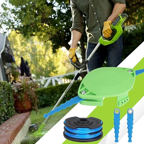 Miniatura 6 de 2900719 - Cuchillas y carrete de repuesto de policarbonato compatibles con Greenworks 2101602, 2101602A, STBA40B210, 2101602, ST40B410, BST4000,