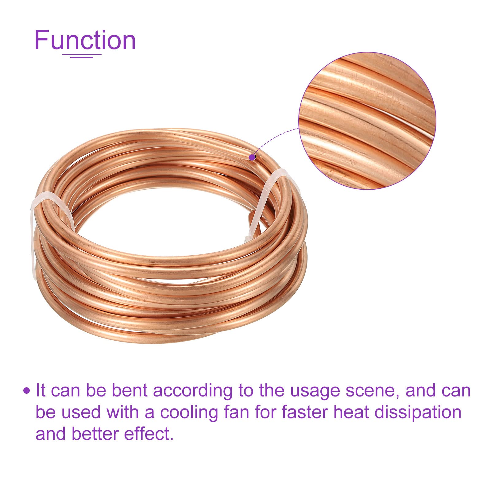 DMiotech 4mm x 5mm Largo 5.0 M Refrigerador Tubo Cobre Flexible Tubo para Compresión, Aire Acondicionado Aire Asistencia