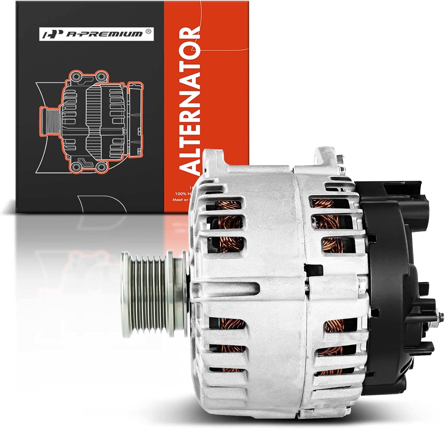 A-Premium Alternator Compatible with Volkswagen CC 2013 2014 2015 2016 V6 3.6L, 12V 140Amp Clockwise 6-Groove Clutch Pulley, Replace# TG14C060, 03H903023L, 439855