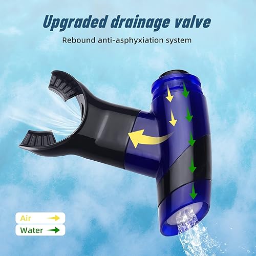 Miniatura 3 de Supertrip Esnórquel seco para adultos, esnórquel de buceo fácil respiración con protector contra salpicaduras y válvula superior, esnórquel de