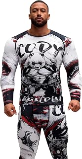 Cody Lundin Men's Compression Long-Sleeved T-Shirt Trousers Athletic Base Layer Cool Dry Workout Fitness Set Slim Body Shaper
