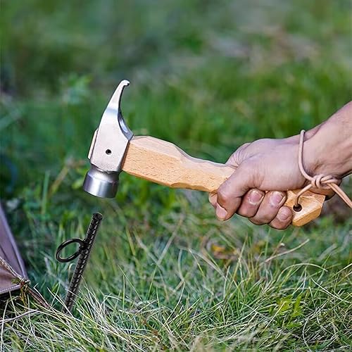 Miniatura 6 de ZOOFOX Paquete de 12 anclajes de tierra negros de 17 pulgadas, estacas de acero resistente con bucle, estacas reutilizables para tienda de campaña