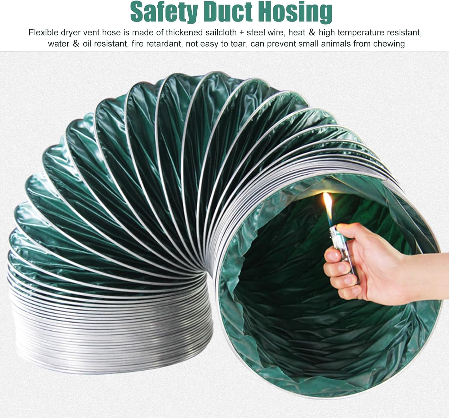 CMYUN Tight Space Kitchen Dryer Hose Vent Kit - High Temperature Resistance Flexible Ducting with 2 Clamps, Hot Air Hose for Microwave HVAC, 6.5/13/19/32ft(300mm(11 3/4"),Length4.0m(13ft))