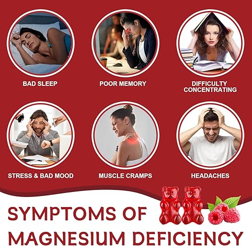 Miniatura 3 de Gomitas de glicinato de magnesio, suplemento de magnesio sin azúcar con glicinato de magnesio 400 mg, L-treonato de magnesio 200 mg para un estado