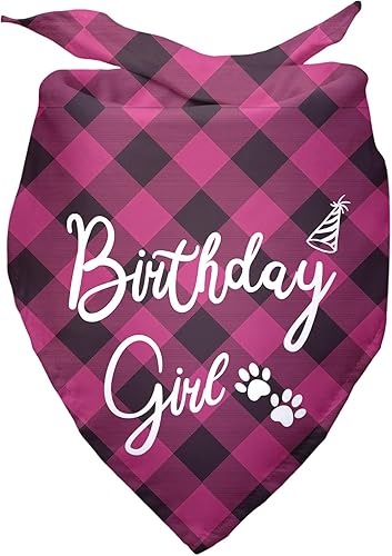 Pañuelos de cumpleaños para niña, para perro, cumpleaños, niña, feliz cumpleaños, bandana para niñas, accesorios de fotos, suministros de cumpleaños