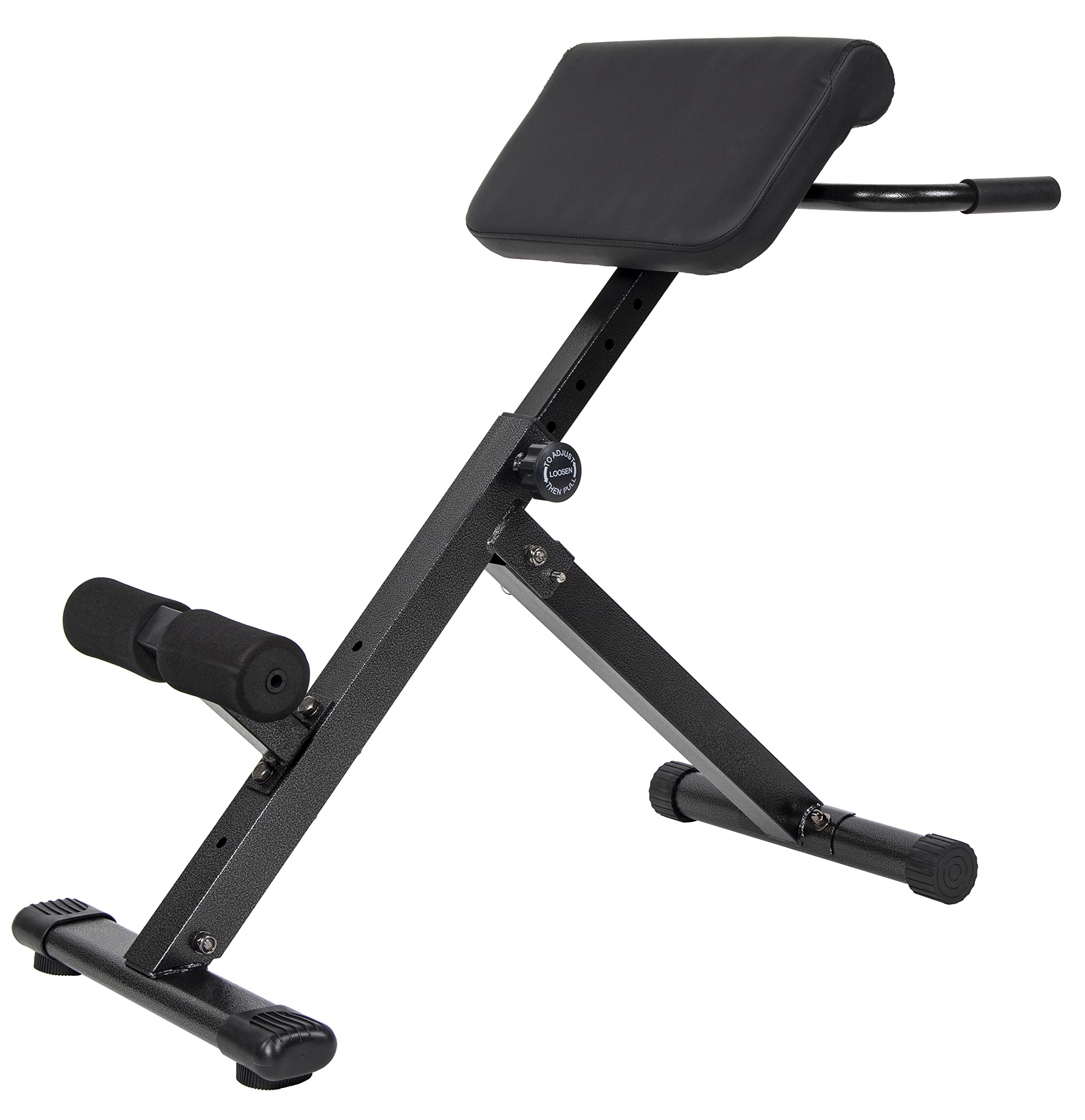 Signature Fitness Roman Chair AB Back - Banco de hiperextensión con asa, ajustable, capacidad de 300 libras, color negro