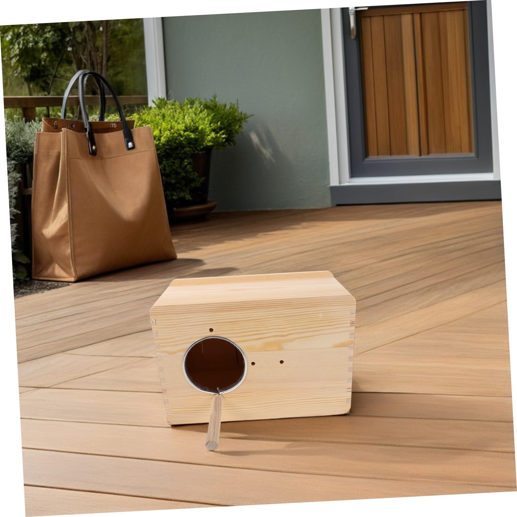 Caja Nido de Cría para Loros de Madera 25x18x15 Cm | Periquitos y Cacatúas, Casa Colgante para Agapornis, Bordes Lisos y Uso en Jardín o Patio