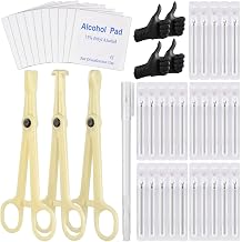 Piercing Kit - UAKERLED 3pcs Piercing Clamps Forceps 50pcs Mixed Piercing Needles 12G 14G 16G 18G 20G for Nose Eyebrow Tongue Lip Ear Belly