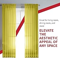Vista 183 de Sapphire Home - Paneles de cortina (2 unidades), cortinas translúcidas de 54” x 84” (108” de ancho en total), paneles de gasa para dormitorio, sala