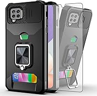 Vista 1 de Asuwish Funda compatible con Samsung Galaxy A22 4G de 6.4 pulgadas y protector de pantalla de vidrio templado, soporte para tarjetas, funda delgada