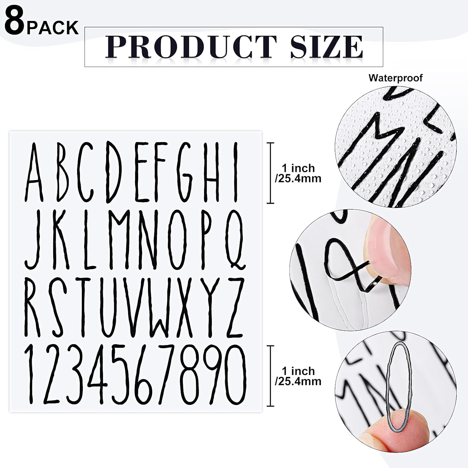 Buy 8 Sheets Vinyl Letter Stickers Letters Decals SelfAdhesive Vinyl