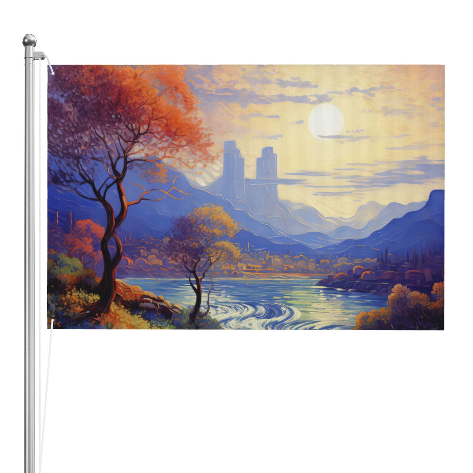 Drapeaux double face en polyester 200D robuste avec œillets en laiton - 8