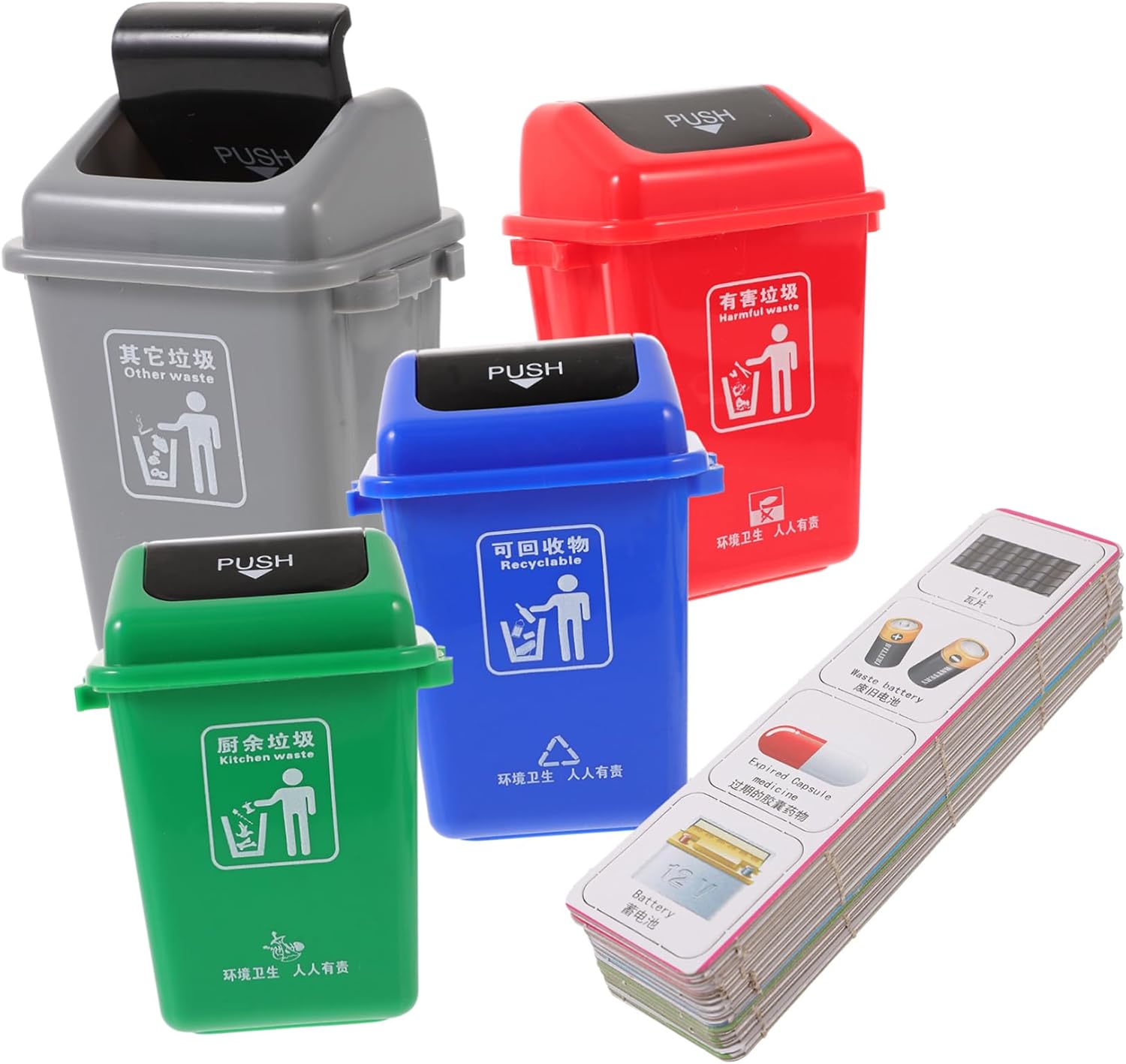 BESPORTBLE 1 Set Educational Garbage Sorting for Early Learning Environmental Awareness and Fun Plaything with Bright Colors and Sorting Cards