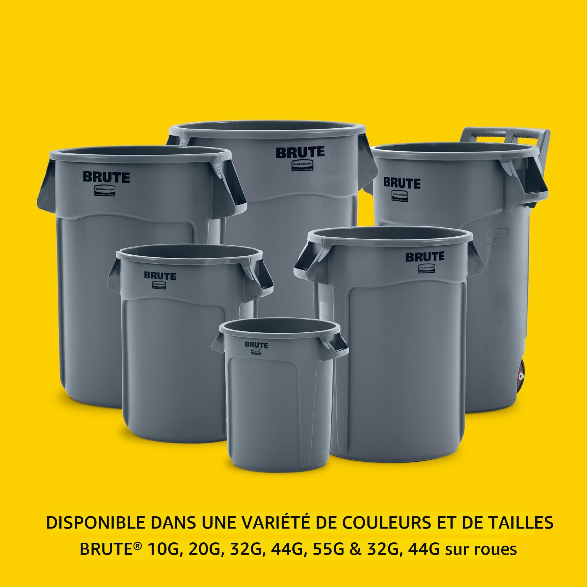 Rubbermaid Commercial Products Brute Collecteur Ventilé | Poubelle à Déchets Industriels en Plastique | 76 L, Vert
