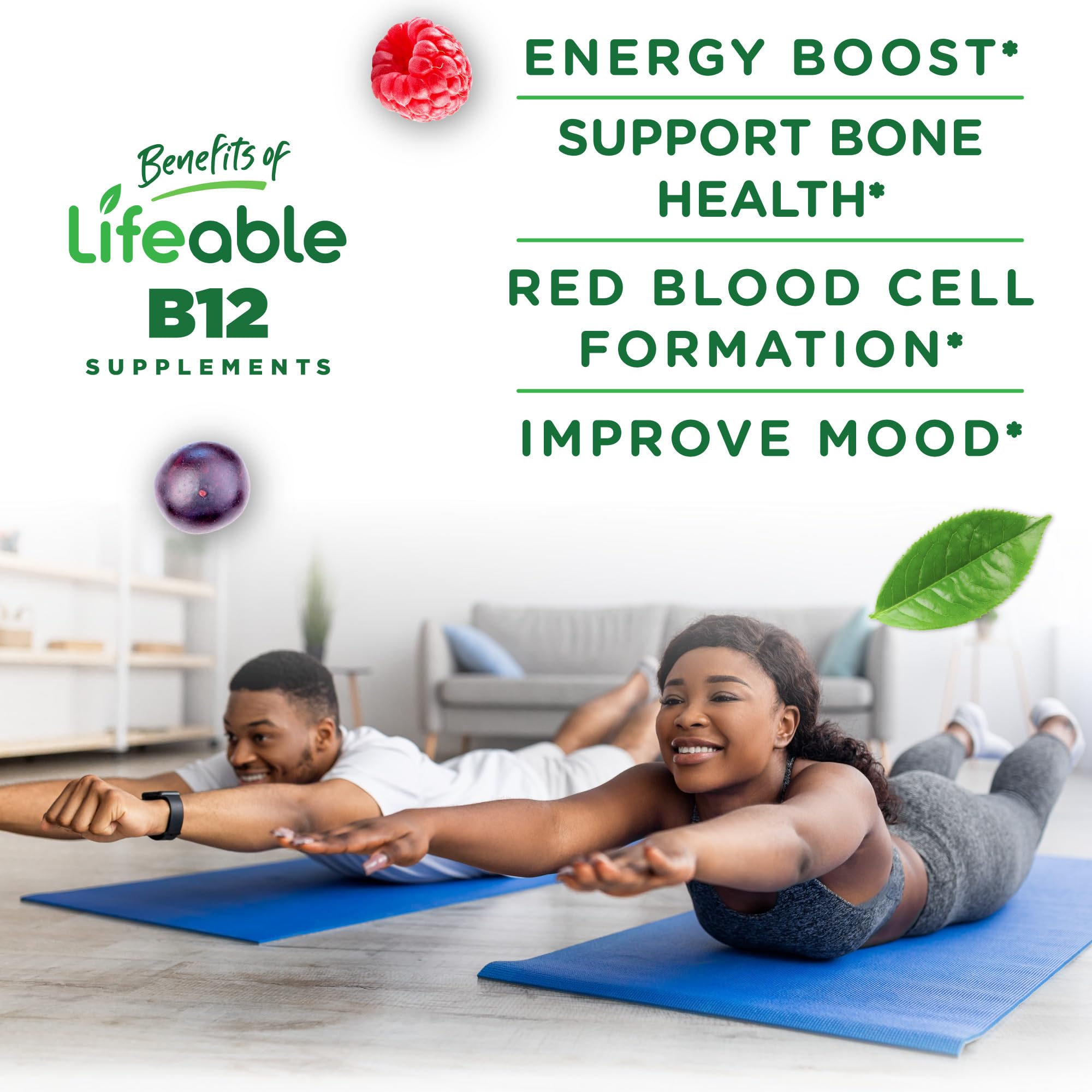 Lifeable Sugar Free Vitamin B12 Gummies for Women & Men, 1000 mcg, 90 Count — Amazon image 3