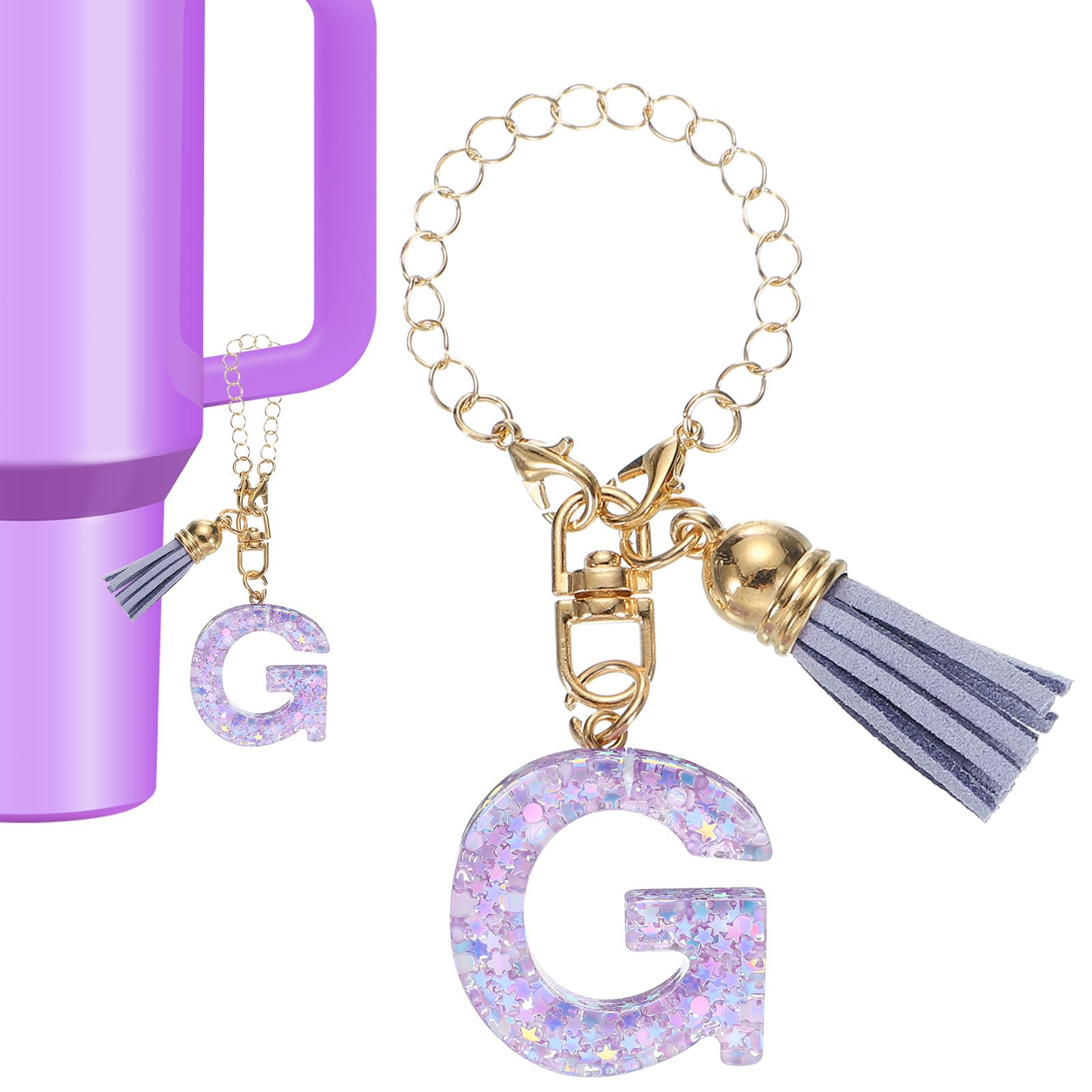 Charm Portachiavi Iniziale G Per Stanley Tumbler: Accessorio Personalizzato Blu