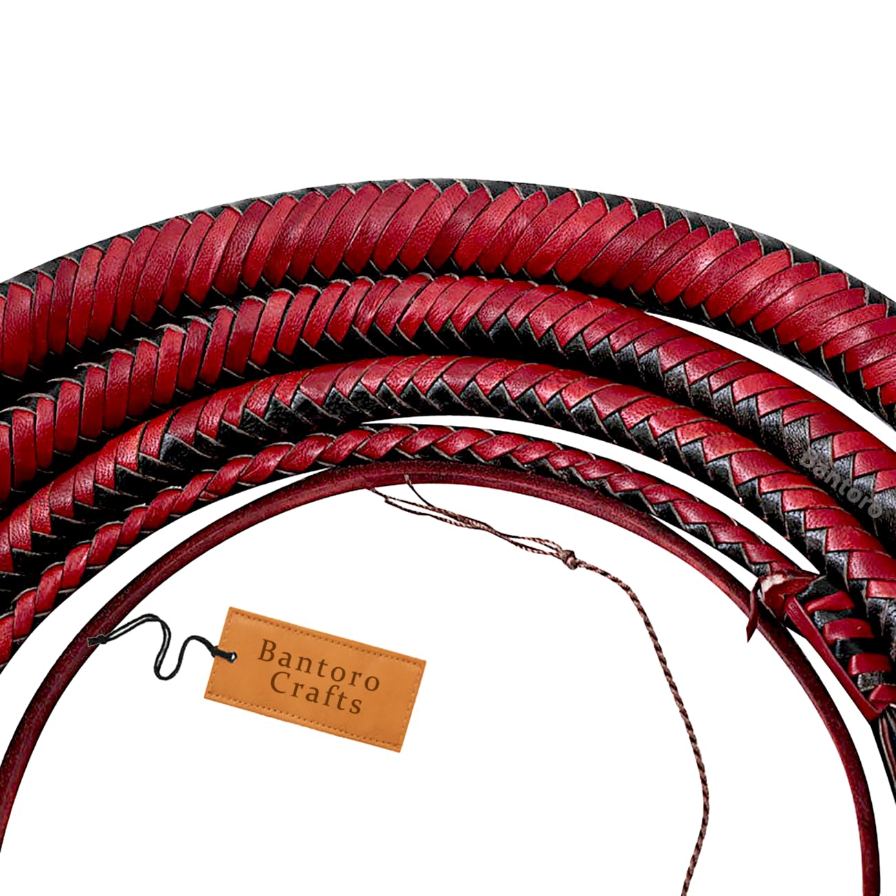 Frusta in Pelle di Canguro equestre Pancia della Frusta in Pelle Resistente e Supporto in Pelle all'Interno 16 trecce Fili Pelle Intrecciata Frusta rumorosa Che schiocca