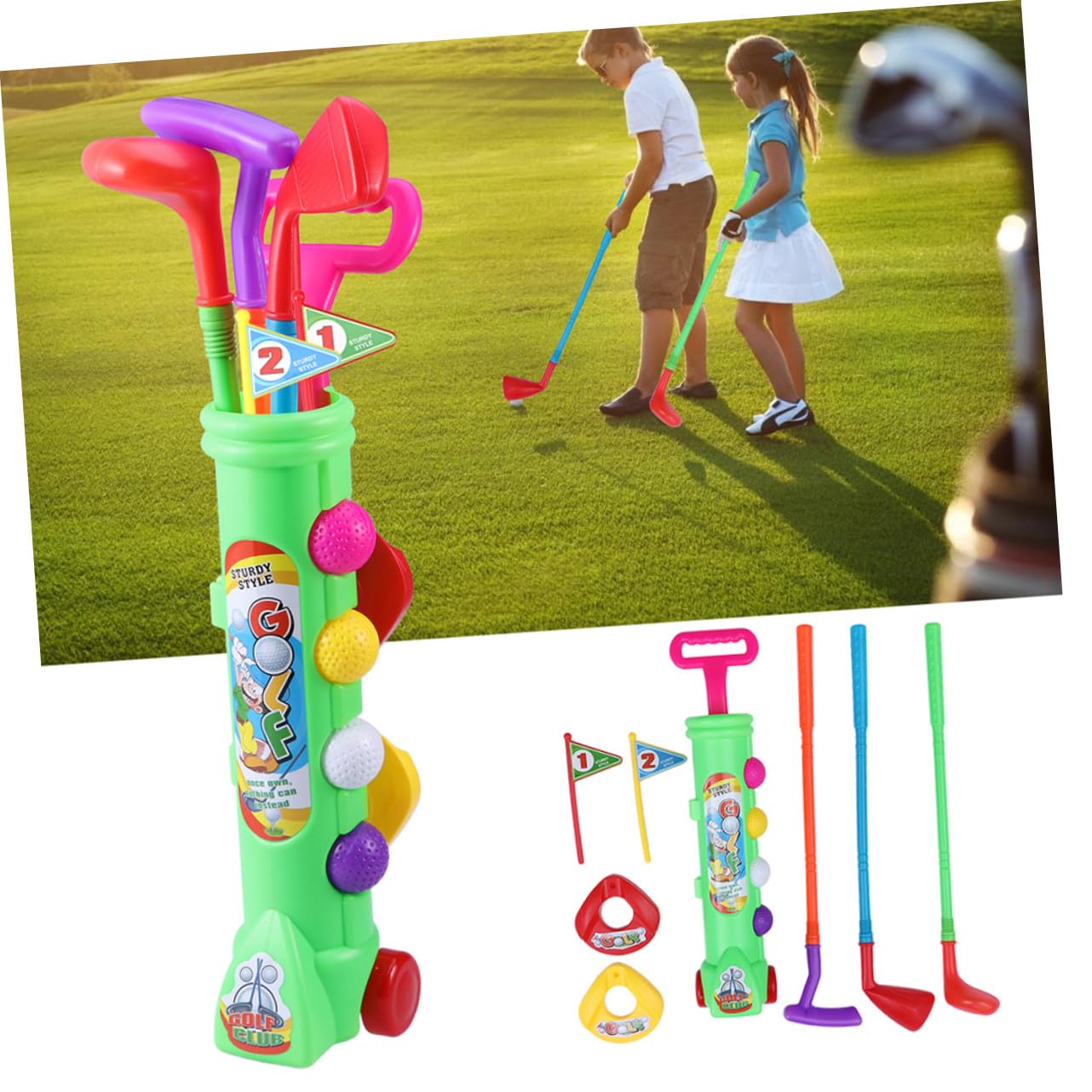 iplusmile 2 set Giochi Plastica Verde Giocattoli Sportivi Indoor Outdoor per Adulti Attività Genitore-figlio per Sviluppo Motorio e Creatività