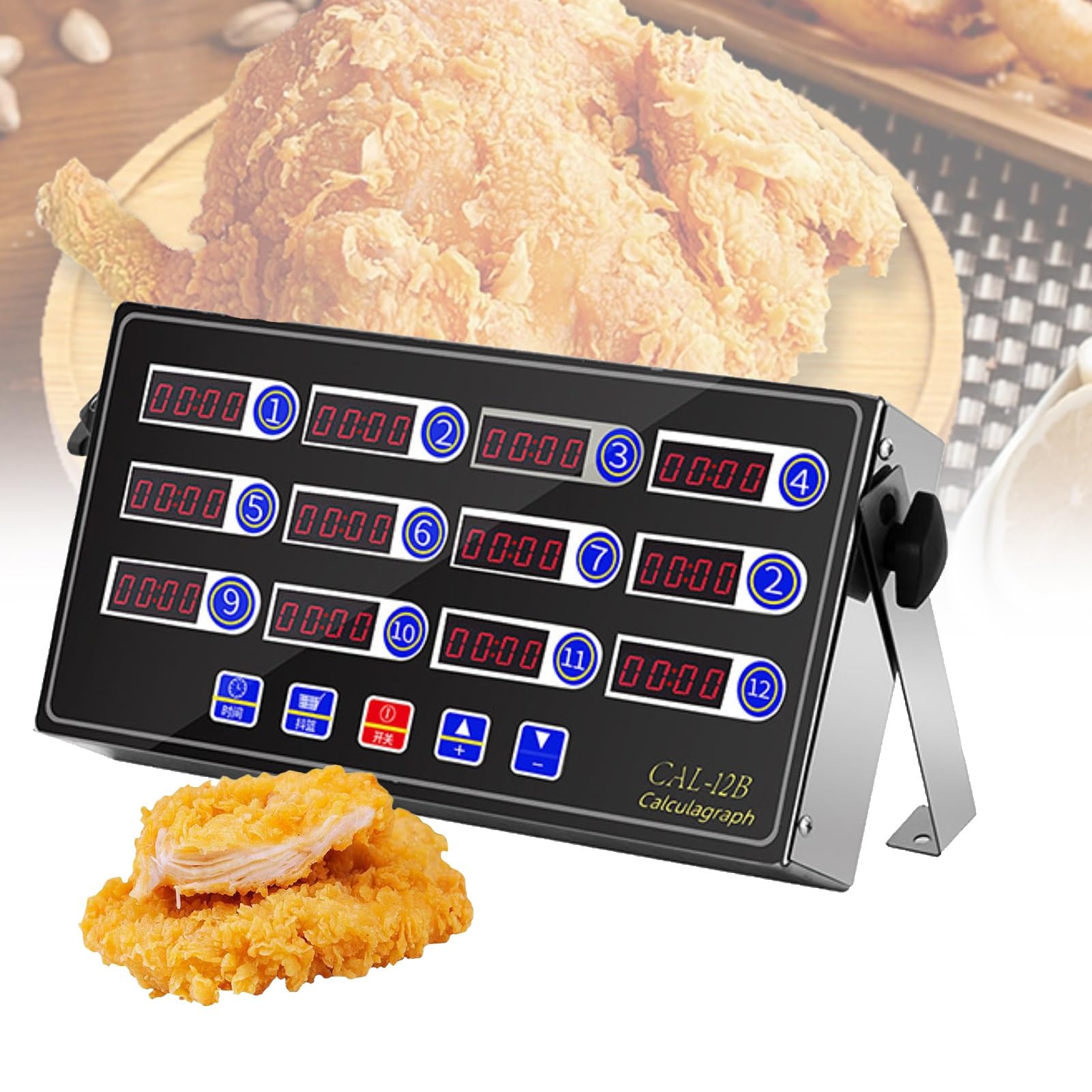 Temporizadores de cocina profesionales Led digital Temporizador de cocina for restaurante de 12 canales Acero inoxidable programable súper ruidoso for freidora de alimentos Cocina industrial