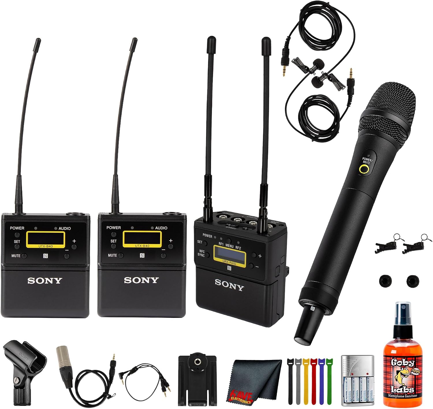 Sony UWP-D27 Dual Lavalier Microphone Kit (UC25: 536–608 MHz) Bundle