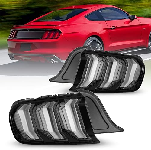 Nixon Offroad Conjunto de luces traseras LED para Ford Mustang 2015-2023, estilo Euro, par de luces traseras LED Mustang con intermitentes