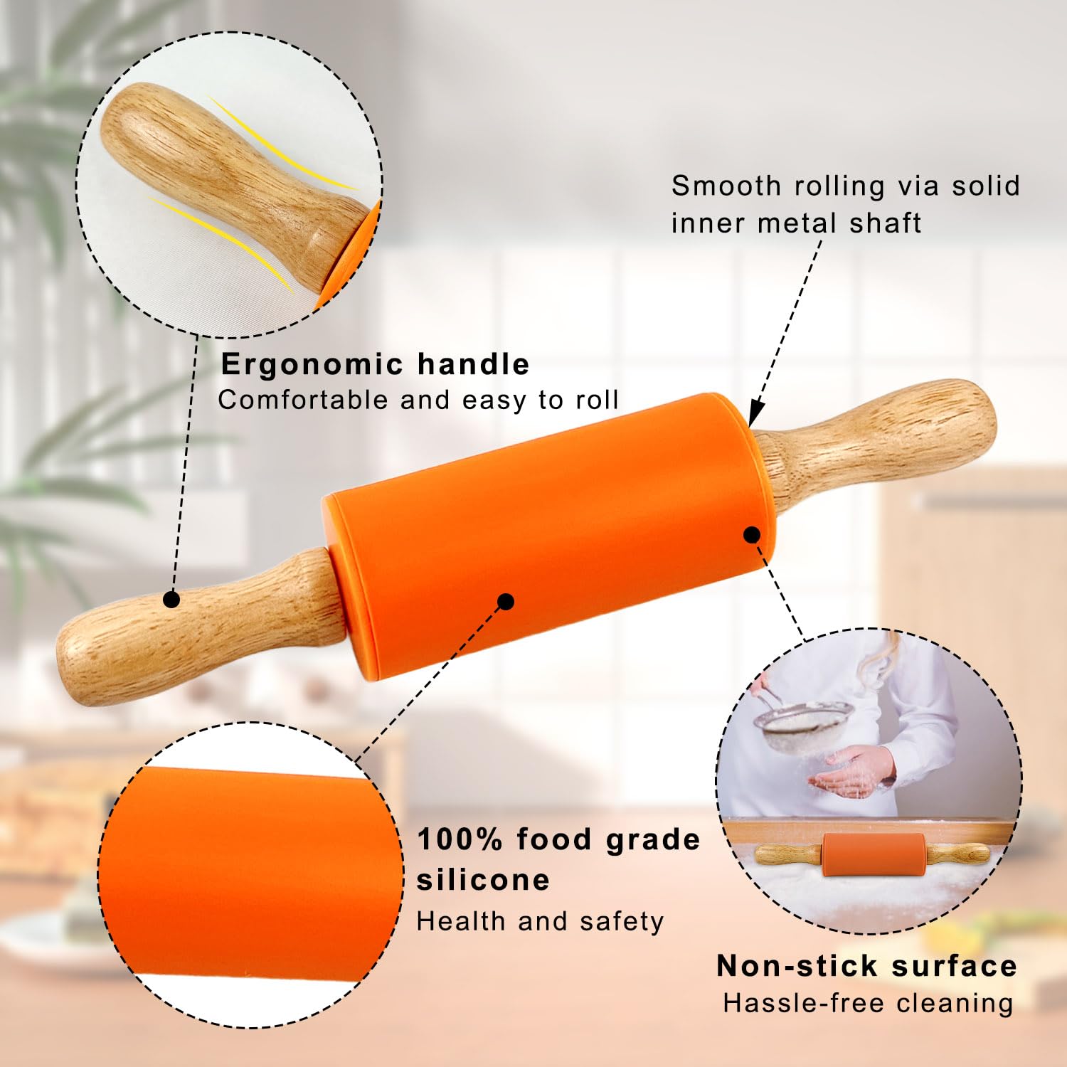 6pz Pennello da Pittura Piccolo Larghezza 0,5 Setola Nylon con Manico