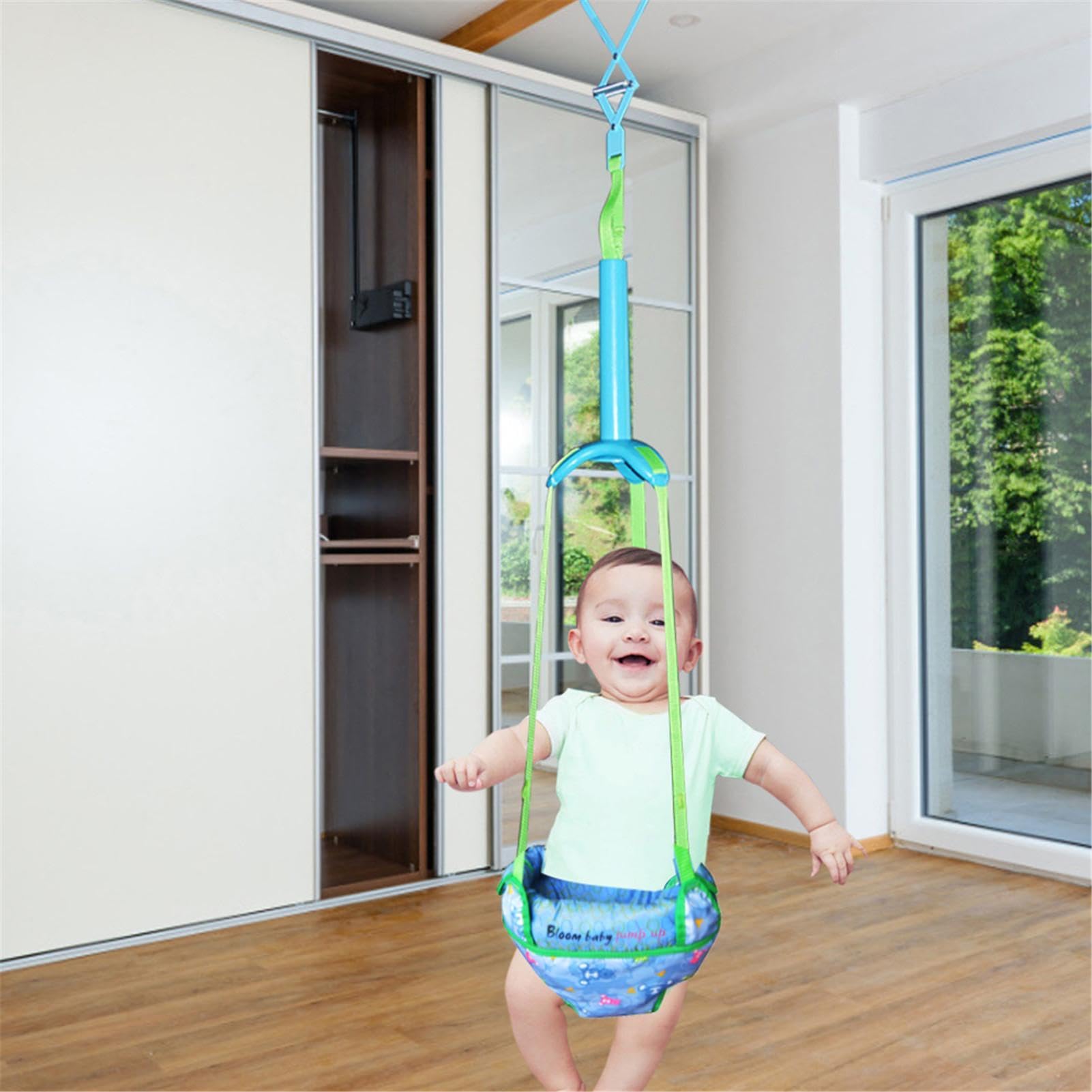 Genérico Türspringer: Klemme, Türspringer und Hängematte, einfach zu | bedienender Klappsitz zum Springen, für Kinder mit verstellbaren Gurten für aktive Babys, Columpi