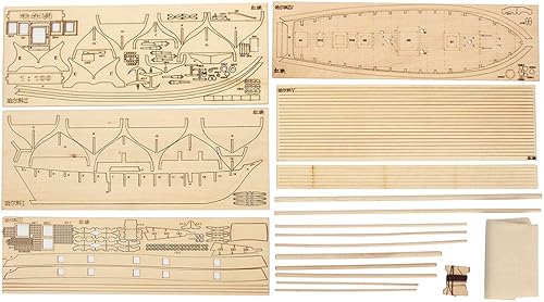 Miniatura 3 de Kits de barcos de madera para construir para adultos, kit de modelo de barco de madera, escala 1/100, kits de barcos de vela de madera para