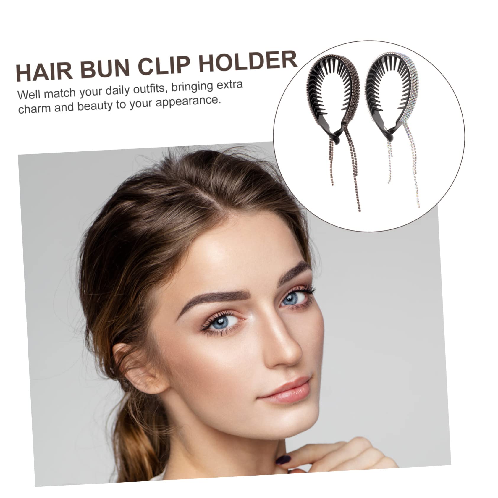 MAGICLULU 10 Piezas botón de pelo hair clips horquillas moño pinzas para el cabello de diamantes de imitación clip de pan tiara pasadores de diamantes de imitación titular del cabello Flash