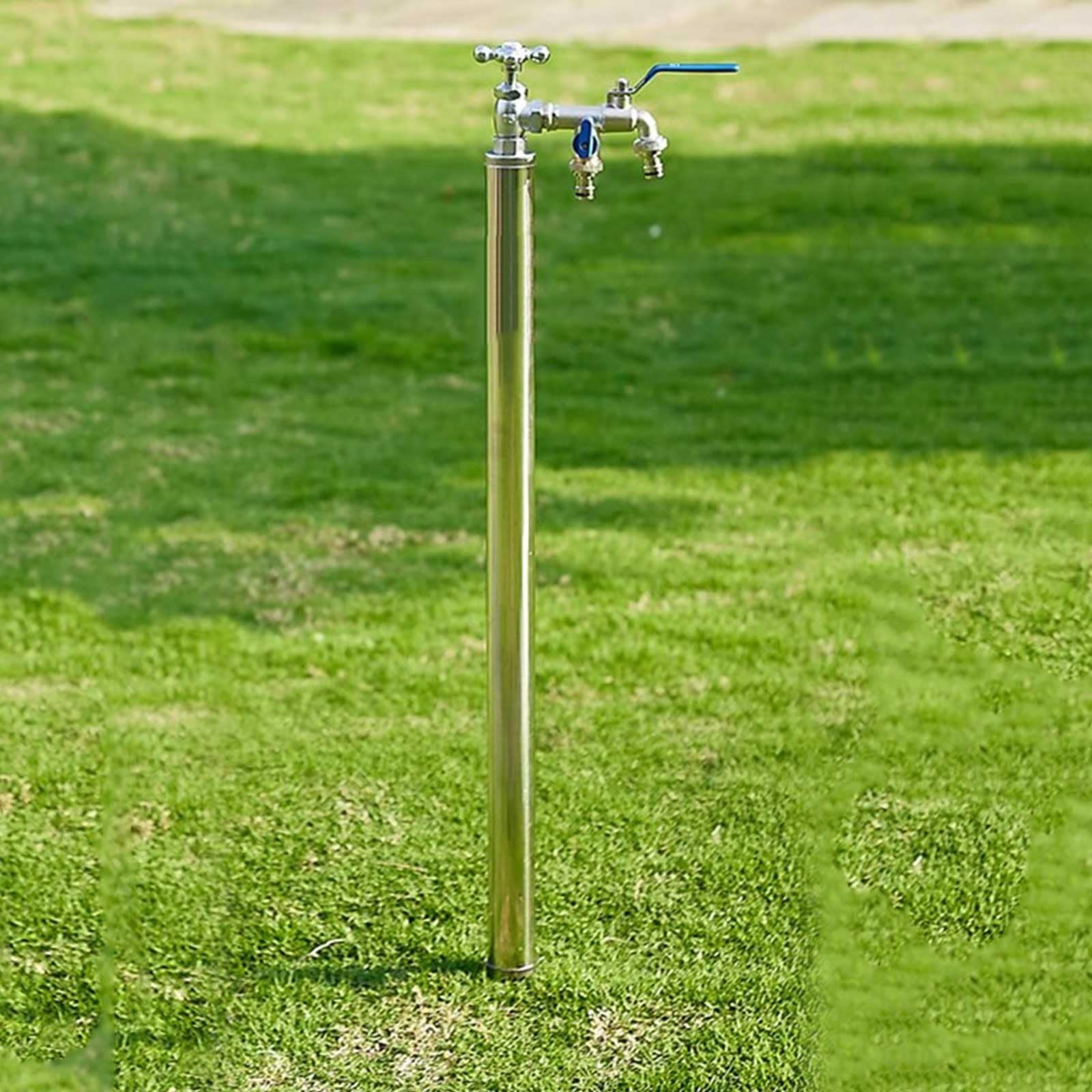 Columna de agua vertical con grifo de latón para jardín y suelo