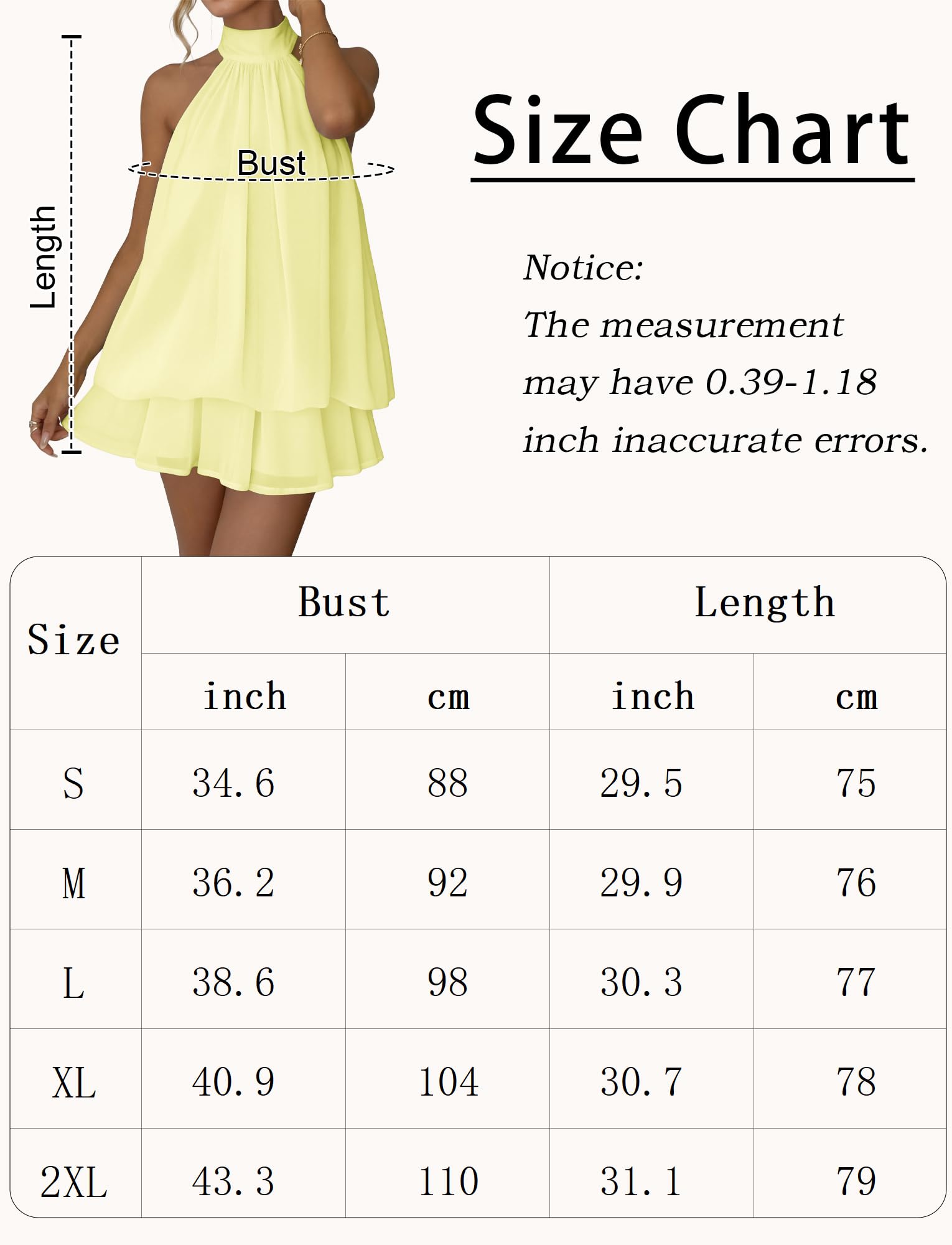 Maeau Mini robe dos nu en mousseline de soie pour femme - Sans manches - Dos nu - Robe bouffante pour vacances d'été - Robe d'été Y2k