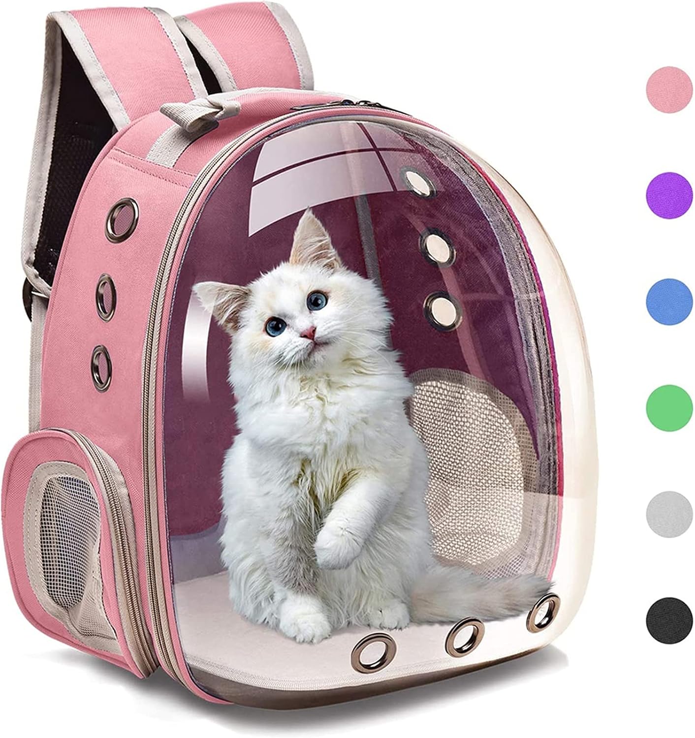 Pet Carrier Portable Cat Backpack Carrier for Cat Chats Pet Cat Bag for Small Dog Cat Carrier Backpack for Cats Travel Space Capsule Cage Portable pet Bag (Drak Green) image 5