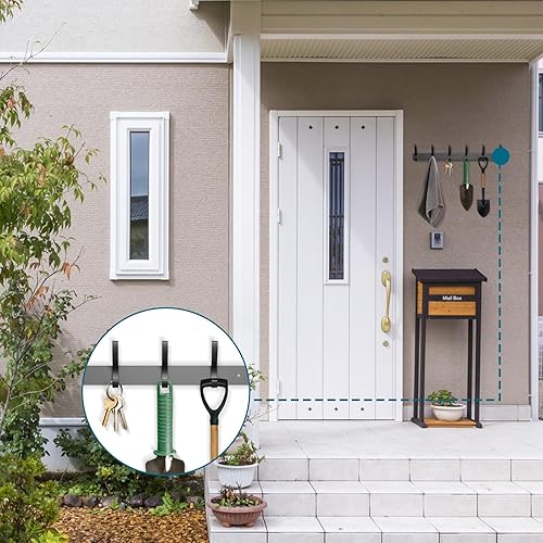 Miniatura 5 de 2 piezas (15.7 x 3.3 x 2.3 pulgadas) Perchero de pared, colgador de pared, ganchos de pared para colgar abrigos, ganchos de pared, ganchos de pared