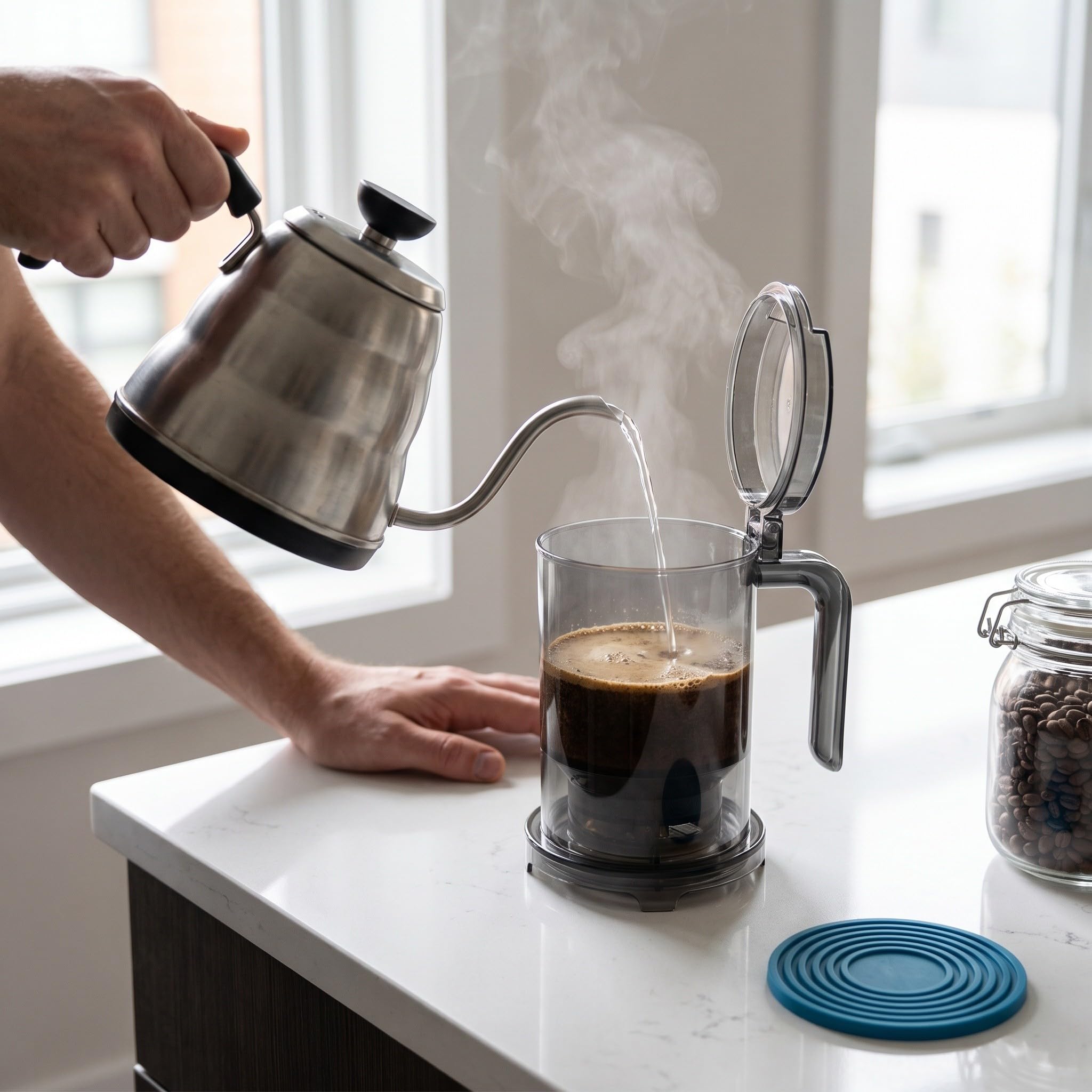 OUNONA Infuseur à thé en vrac, 500 ml (17 oz), à distribution par le,