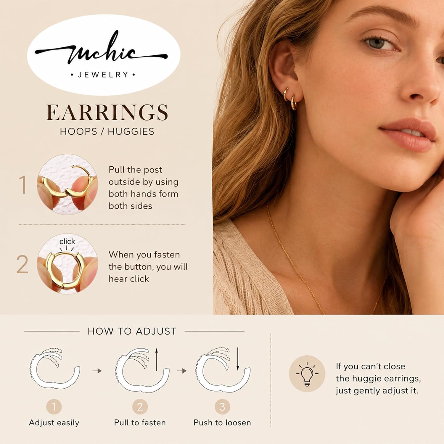 Mchic 4 Pairs Small Huggie Hoop Earrings Set for Women Men: Silver Plated Hypoallergenic Stack Earrings for Multiple Piercings, Sensitive Ears Everyday Wear，Silver Jewelry