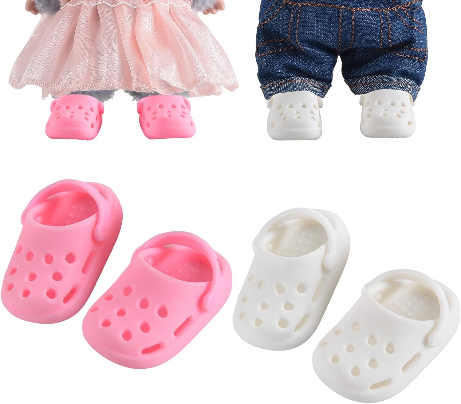 Cute Doll Shoes for Labubu, Premium Doll Shoes for 4-7in Dolls, Compatible with Labubu Doll Clothing & Outfits(Black Canvas)