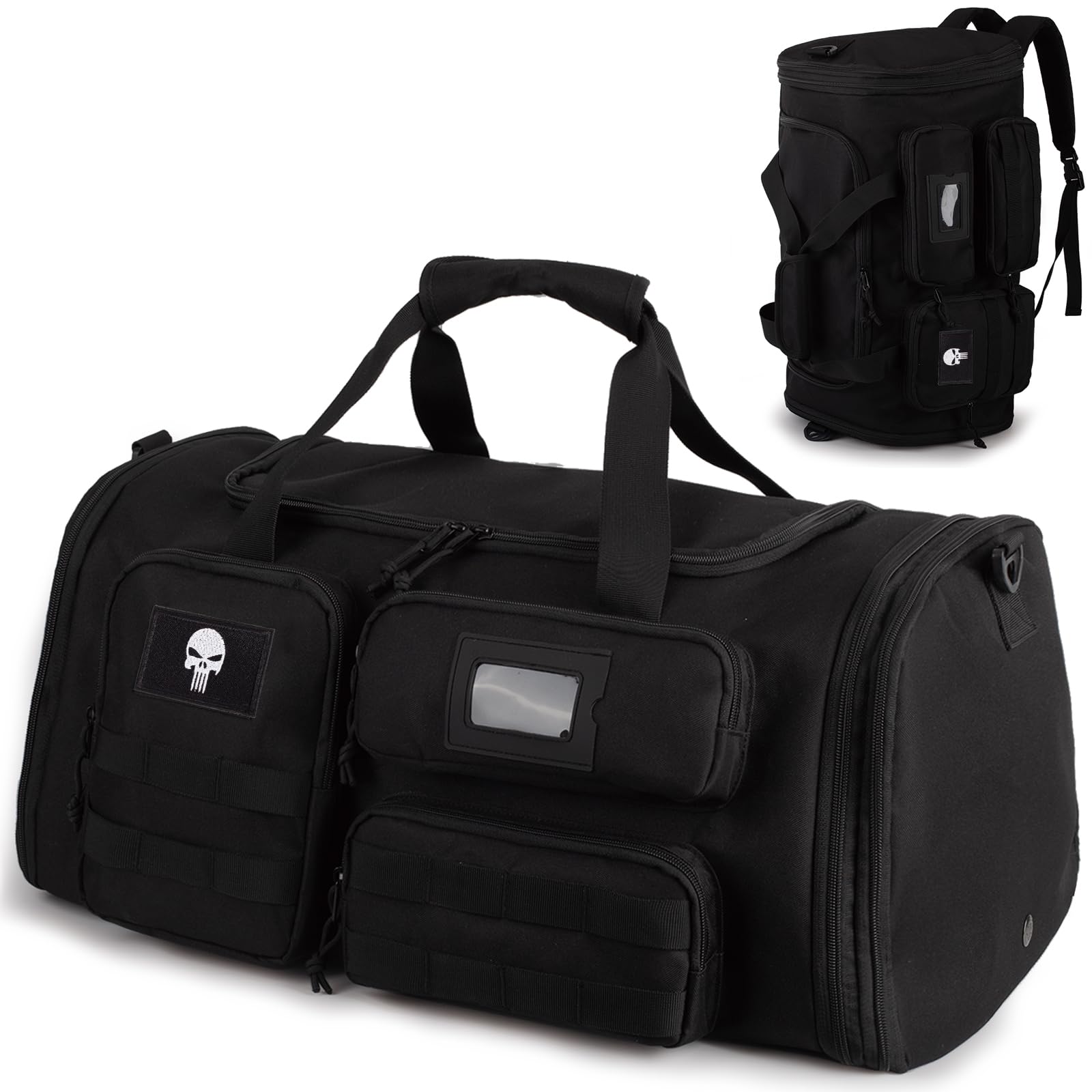 Borsa da palestra espandibile da uomo, borsone sportivo tattico 3 in 1 con scomparto per scarpe, resistente all’acqua, ideale per sport e viaggi nel weekend